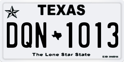 TX license plate DQN1013