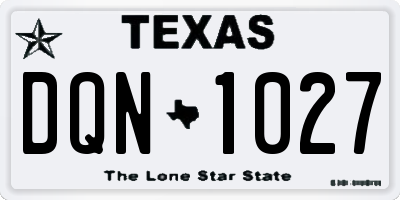 TX license plate DQN1027