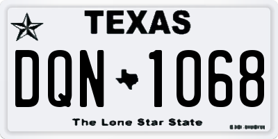 TX license plate DQN1068
