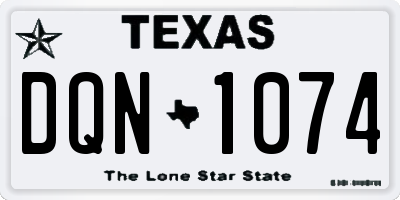 TX license plate DQN1074