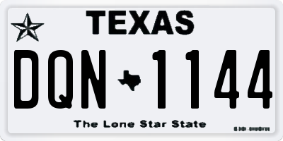 TX license plate DQN1144