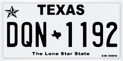 TX license plate DQN1192