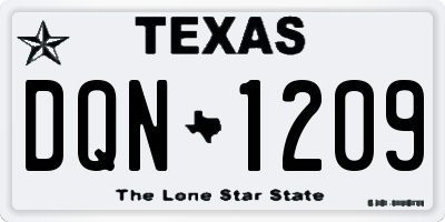 TX license plate DQN1209
