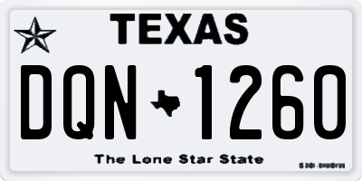 TX license plate DQN1260