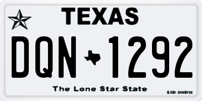 TX license plate DQN1292