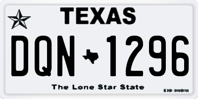 TX license plate DQN1296