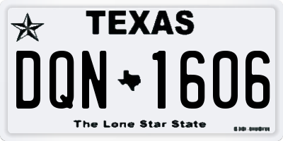 TX license plate DQN1606