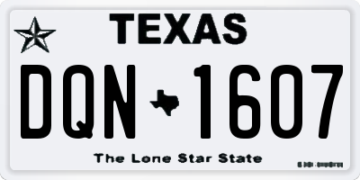 TX license plate DQN1607