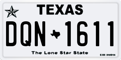 TX license plate DQN1611