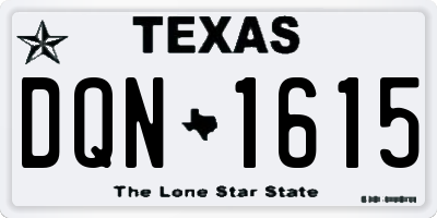 TX license plate DQN1615
