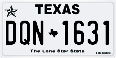 TX license plate DQN1631