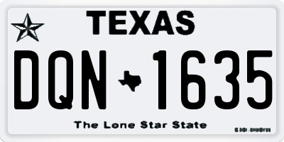TX license plate DQN1635