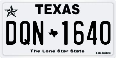 TX license plate DQN1640