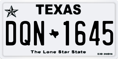 TX license plate DQN1645