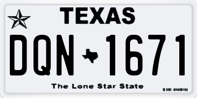 TX license plate DQN1671