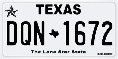 TX license plate DQN1672