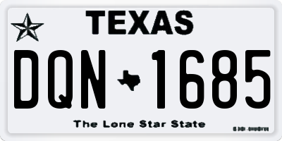 TX license plate DQN1685