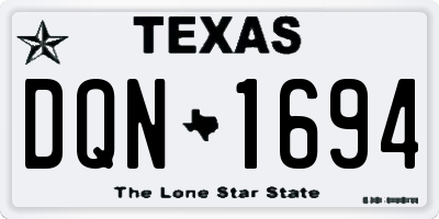 TX license plate DQN1694