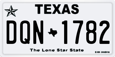 TX license plate DQN1782