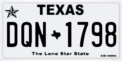 TX license plate DQN1798