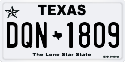 TX license plate DQN1809