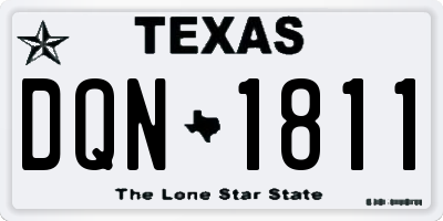 TX license plate DQN1811