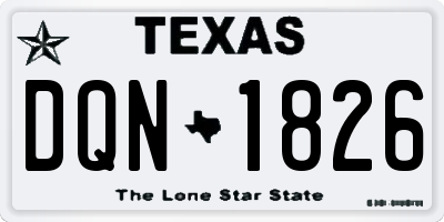 TX license plate DQN1826