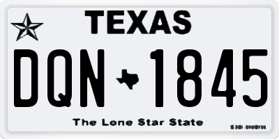 TX license plate DQN1845