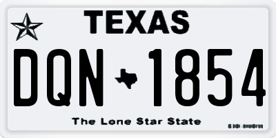 TX license plate DQN1854