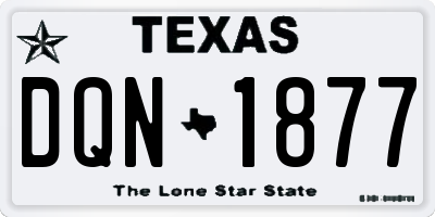 TX license plate DQN1877