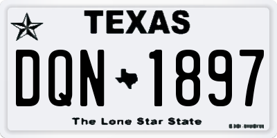 TX license plate DQN1897