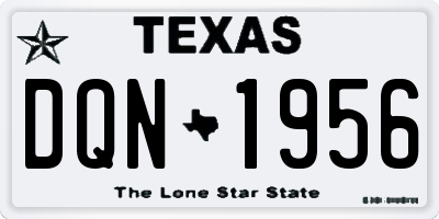 TX license plate DQN1956