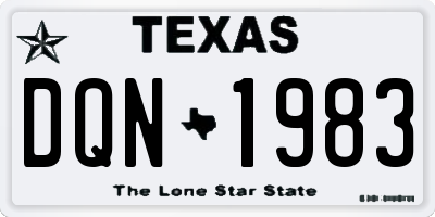 TX license plate DQN1983