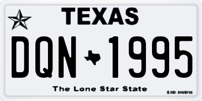 TX license plate DQN1995