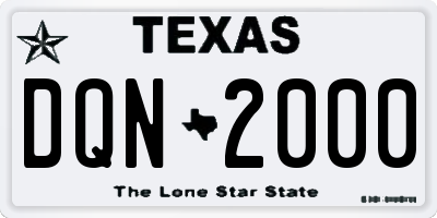 TX license plate DQN2000