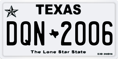 TX license plate DQN2006