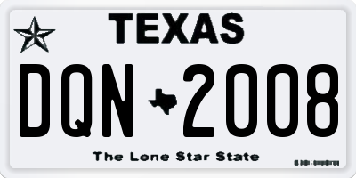 TX license plate DQN2008