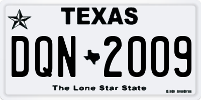 TX license plate DQN2009