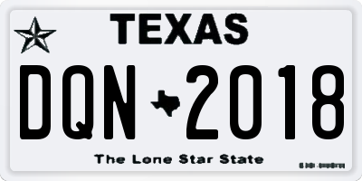 TX license plate DQN2018