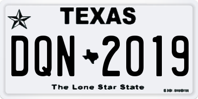 TX license plate DQN2019