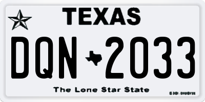 TX license plate DQN2033