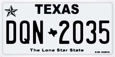 TX license plate DQN2035