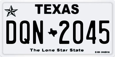 TX license plate DQN2045