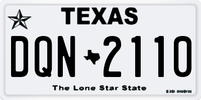 TX license plate DQN2110