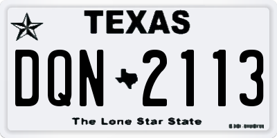 TX license plate DQN2113