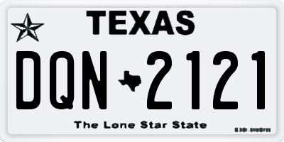 TX license plate DQN2121