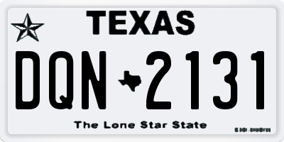 TX license plate DQN2131