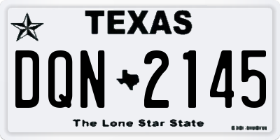 TX license plate DQN2145