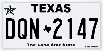 TX license plate DQN2147
