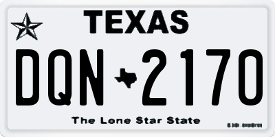 TX license plate DQN2170